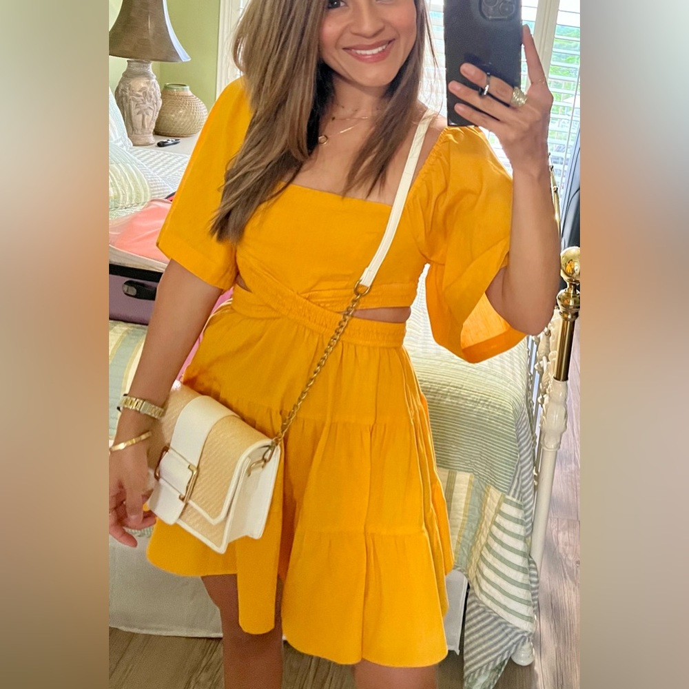 Free people cross of sunlight mini dress. Worn once.